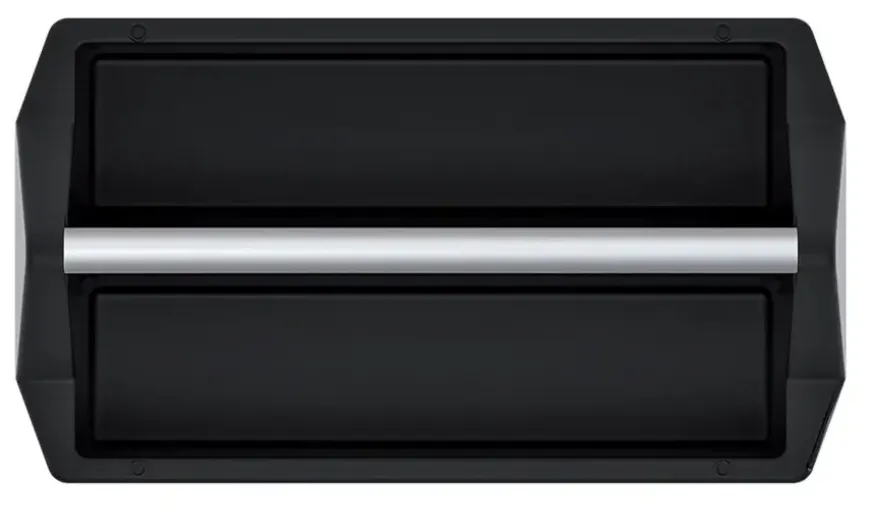 Kunststof pluggenbak met aluminium beugel 40x22x17cm.