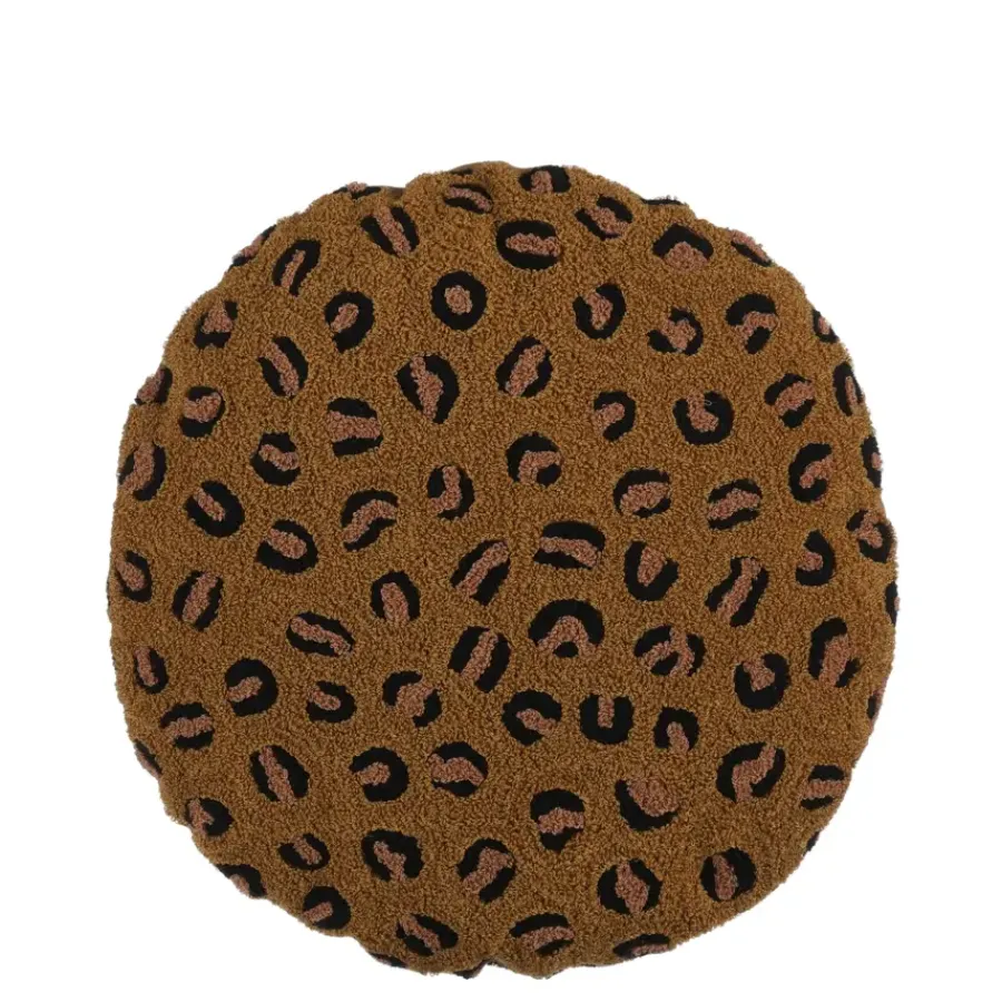 Geen Kussen bruin panter - h10xd45cm