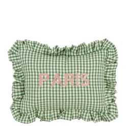 Geen Kussen Paris groen - l35xb25xh10cm