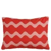 Geen Kussen rood scallopes - l55xb35xh10cm
