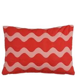 Geen Kussen rood scallopes - l55xb35xh10cm