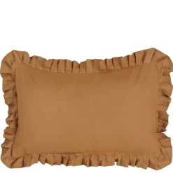 Geen Kussen ruffled l.bruin - l55xb35xh10cm