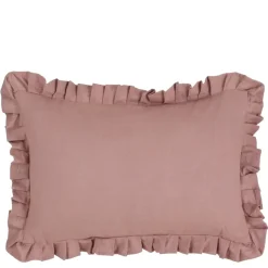 Geen Kussen ruffled oud roze - l55xb35xh10cm