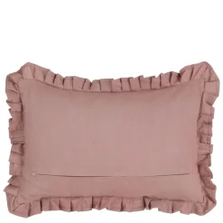 Geen Kussen ruffled oud roze - l55xb35xh10cm