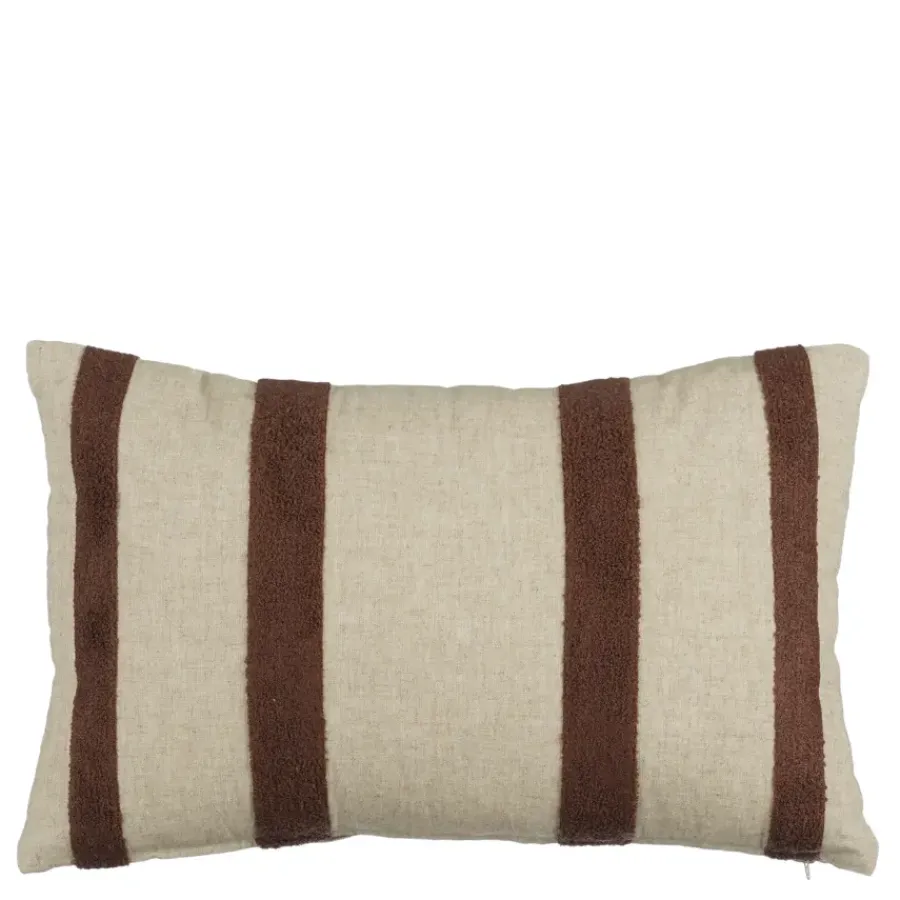 Geen Kussen streep donker bruin - l55xb35xh10cm