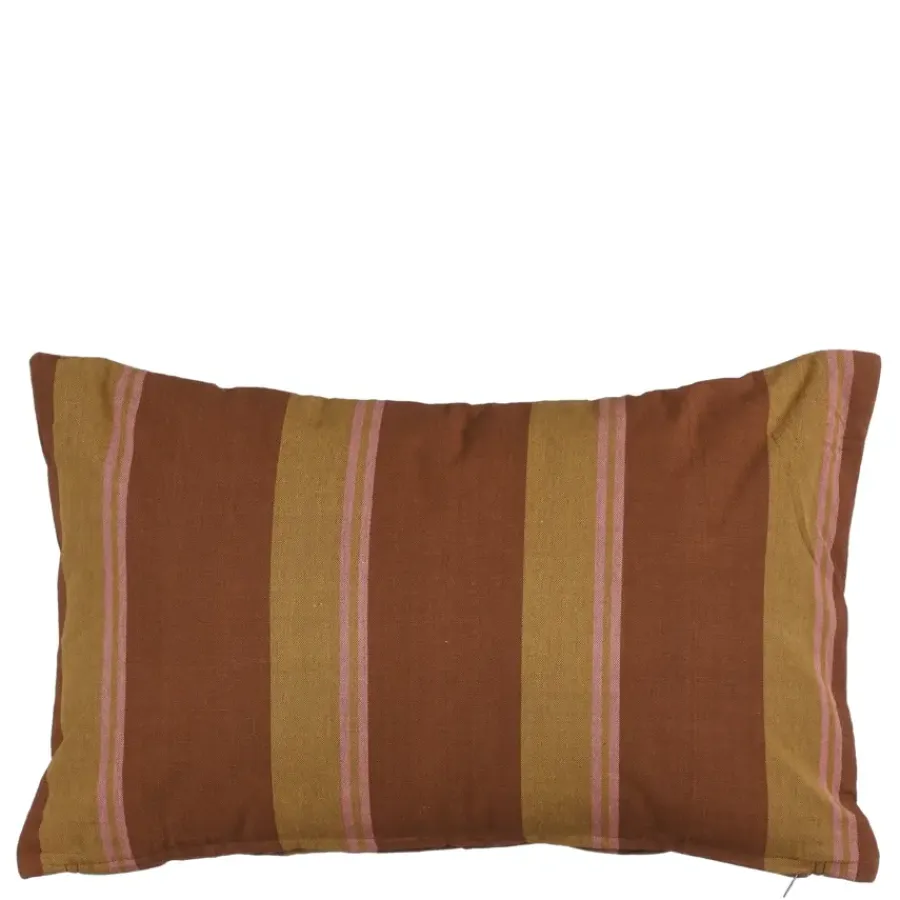 Geen Kussen streep donker bruin - l55xb35xh10cm