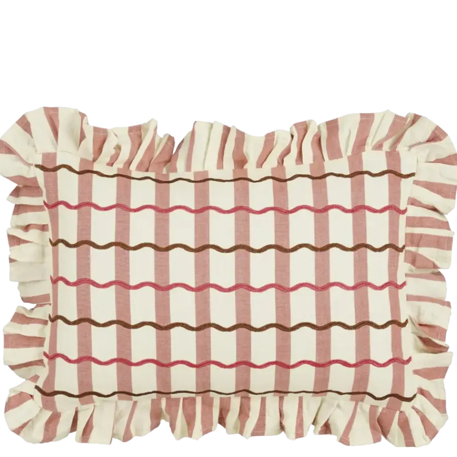 Geen Kussen wave oud roze - l55xb35xh10cm
