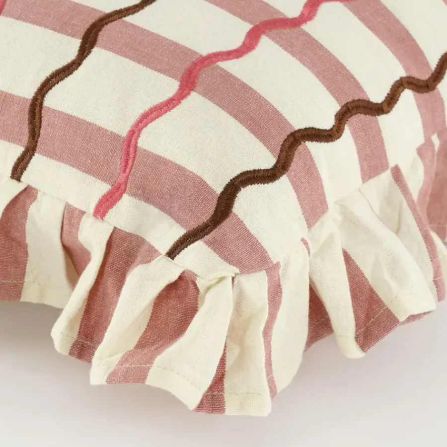 Geen Kussen wave oud roze - l55xb35xh10cm
