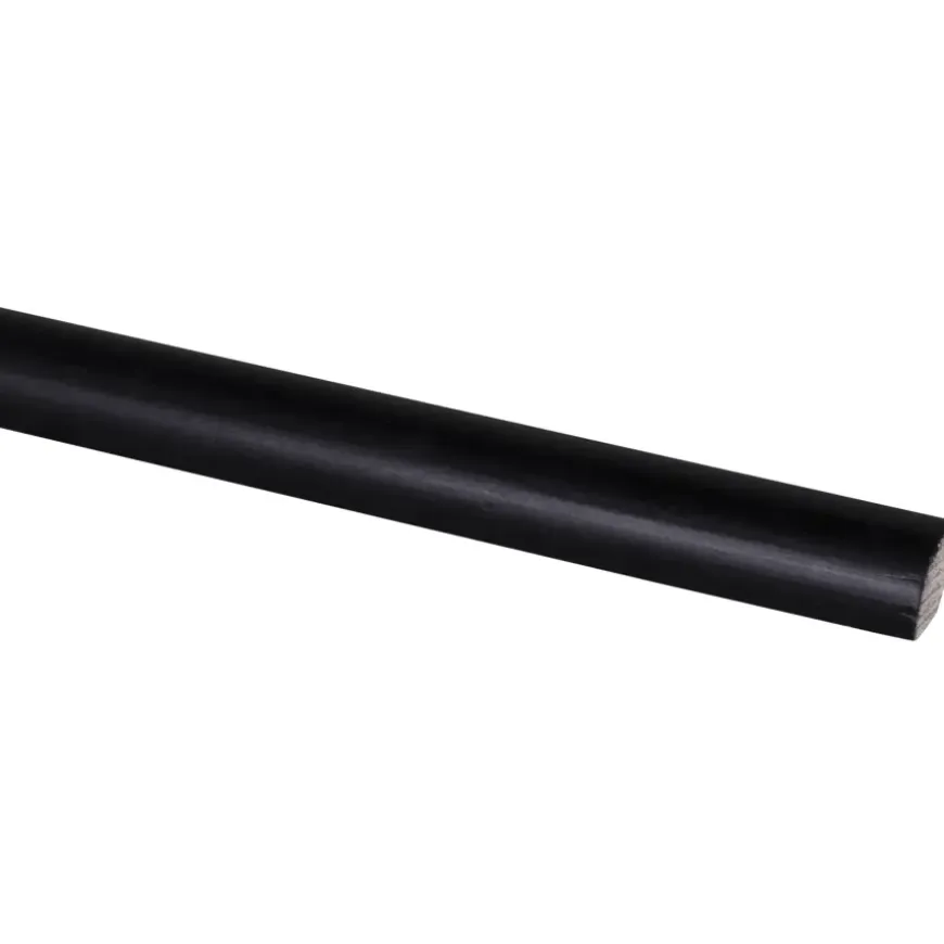 Kwartrond grenen zwart gelakt 13x13mm 270cm