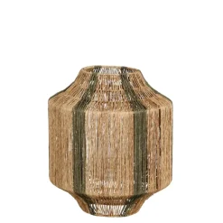 Geen Lantaarn jute d.groen - h36xd30 cm