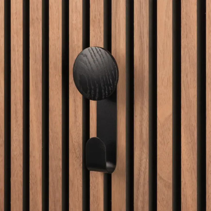 Lattenwand accessoire hanger zwart hout