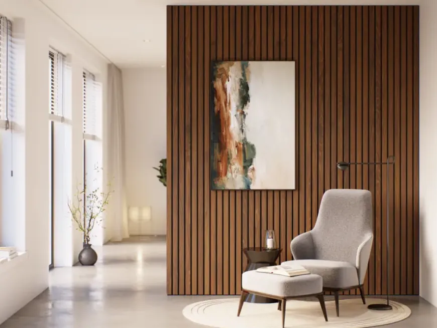 Lattenwand Decowall Acoustic Advanced walnoot 260x30cm, 2 stuks (1.56m2)
