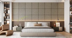 Lattenwand tegel Hongaarse punt licht eiken 55,3x55,3 cm, dikte 22 mm - 2 stuks per pak