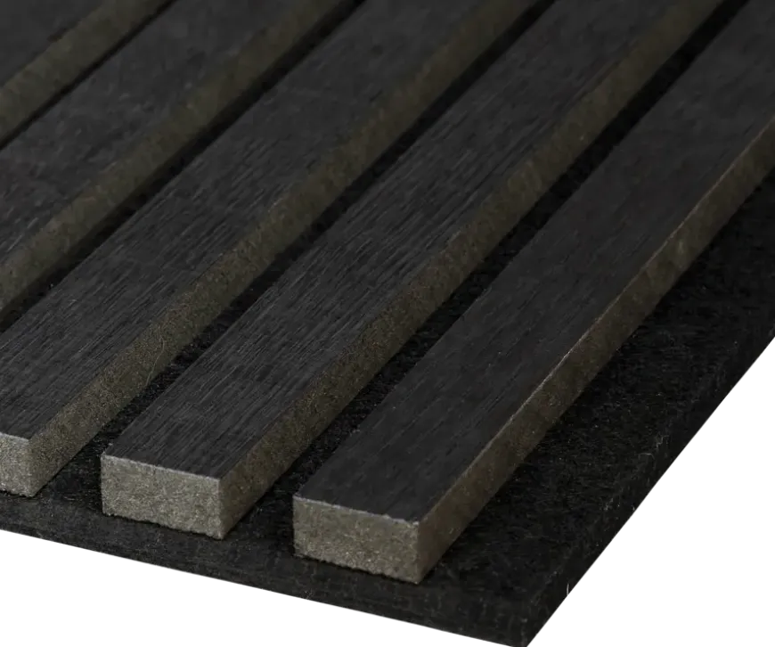 Lattenwand zwart eiken 300x60,5 cm, dikte 22mm