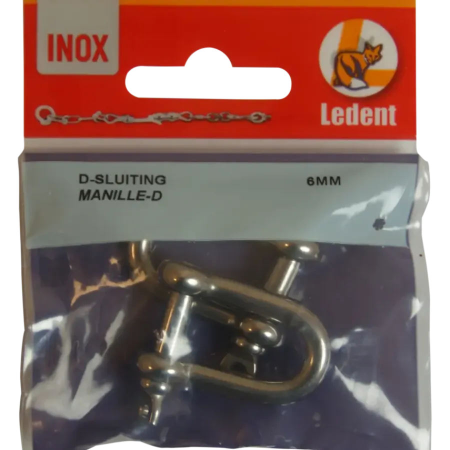 Ledent D-sluiting rvs (2 stuks)