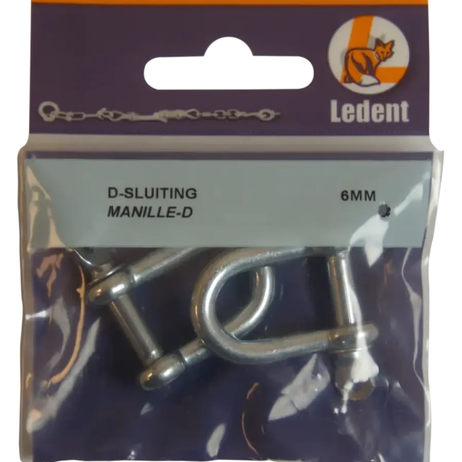 Ledent D-sluiting verzinkt 6 mm (2 stuks)
