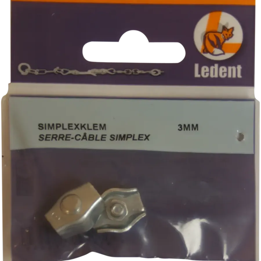 Ledent kabelklem simplex tot Ø 3 mm verzinkt (2 stuks)