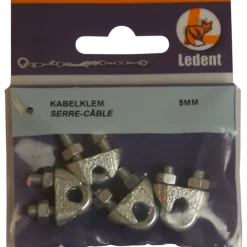 Ledent kabelklem tot Ø 5 mm verzinkt (2 stuks)