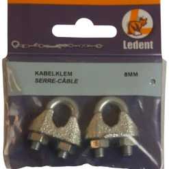 Ledent kabelklem tot Ø 8 mm verzinkt (2 stuks)