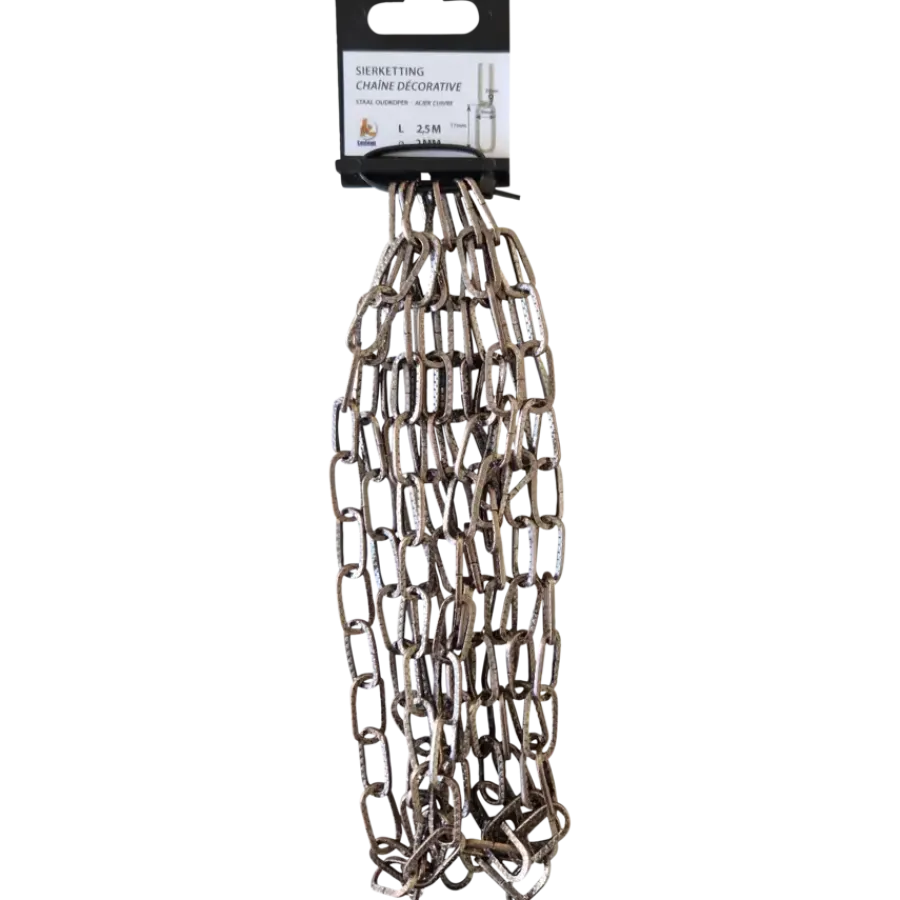 Ledent ketting oud koper 21 x 19 mm 2.5 m