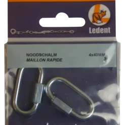 Ledent kettingsluiting 4 mm met moer verzinkt (2 stuks)