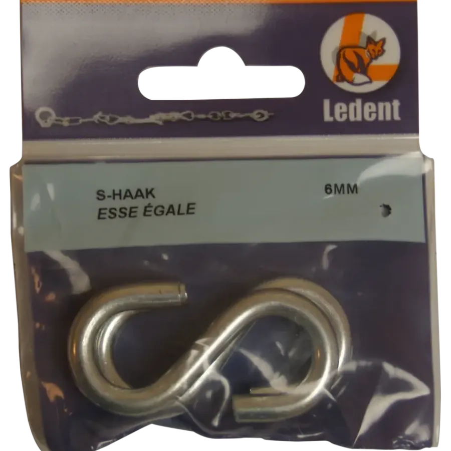 Ledent S-haak verzinkt 6 mm 2 stuks