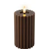 Lumineo LED kaars wax donker bruin