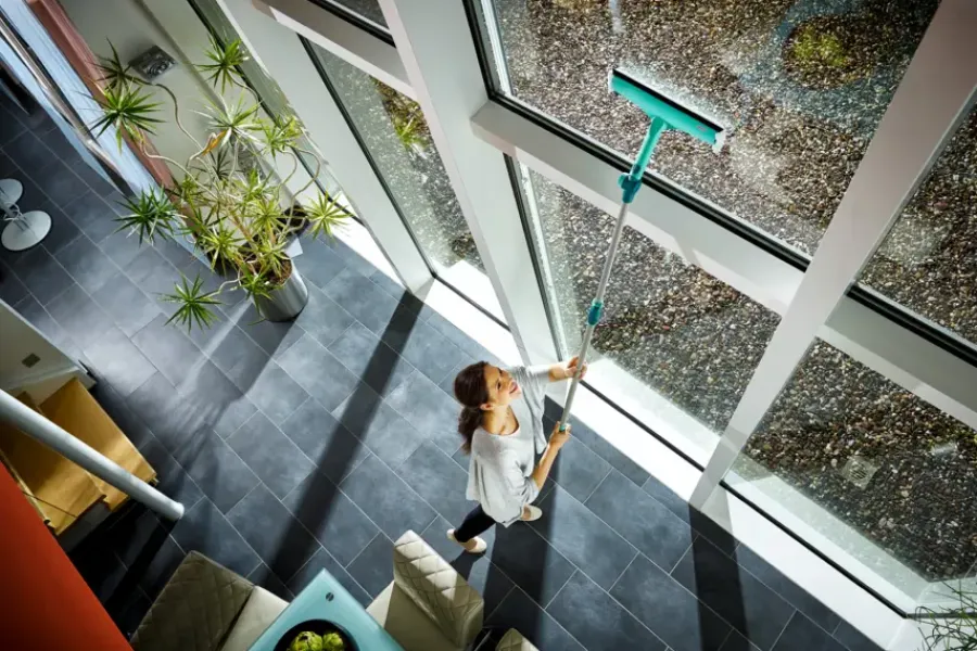 LEIFHEIT Raamwisser 4in1 32 cm met telescoopsteel en draaiknop (110-190 cm) click system