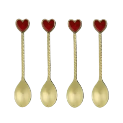 Geen Lepel hart goud 4 stuks - l13xb2,5cm