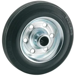 Dörner&Helmer Los wiel rubber 80mm met as 12mm tot 50kg