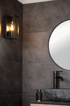 Lucide badkamer wandlamp Carlyn zwart