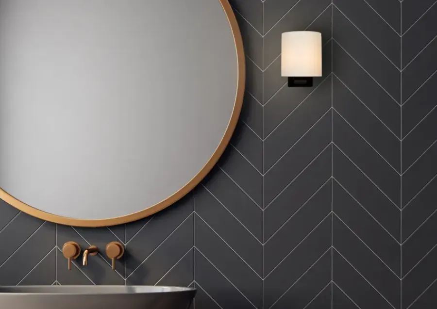 Lucide badkamer wandlamp Jelte IP44 zwart