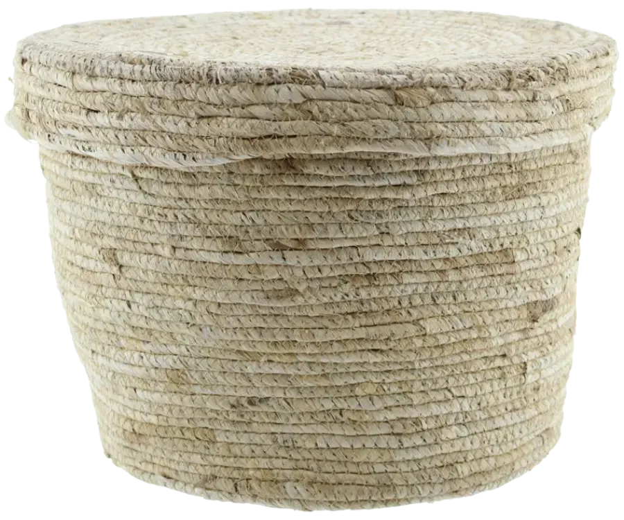 Geen Mand mais husk inclusief deksel naturel D37H27CM