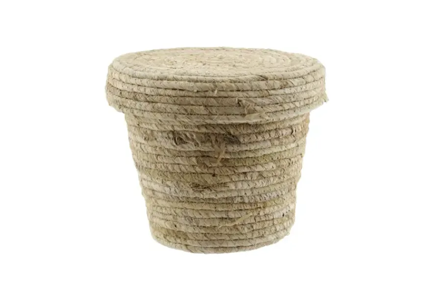 Geen Mand mais husk inclusief deksel naturel D23H20CM