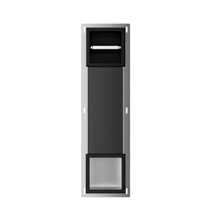 Marho Delya toiletrolhouder zonder klep en reserverolhouder inbouw mat zwart