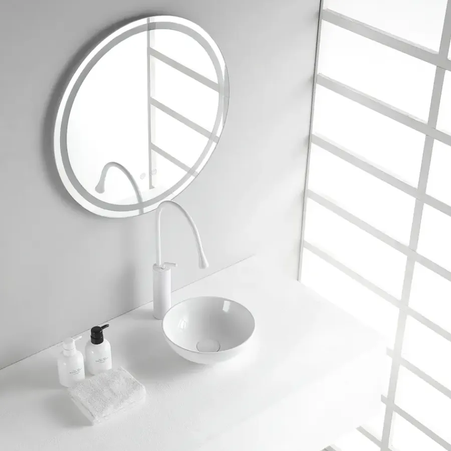 Marho Drova waskom rond 28 x 10 cm keramiek glans wit