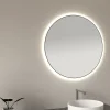 Marho Mavri badkamerspiegel verlichting dimbaar mat zwart Ø 60 cm