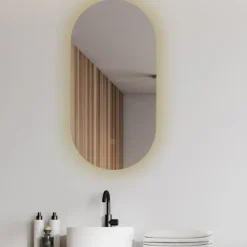 Marho Mirala spiegel ovaal met LED, dimbaar en spiegelverwarming 50 x 100 cm