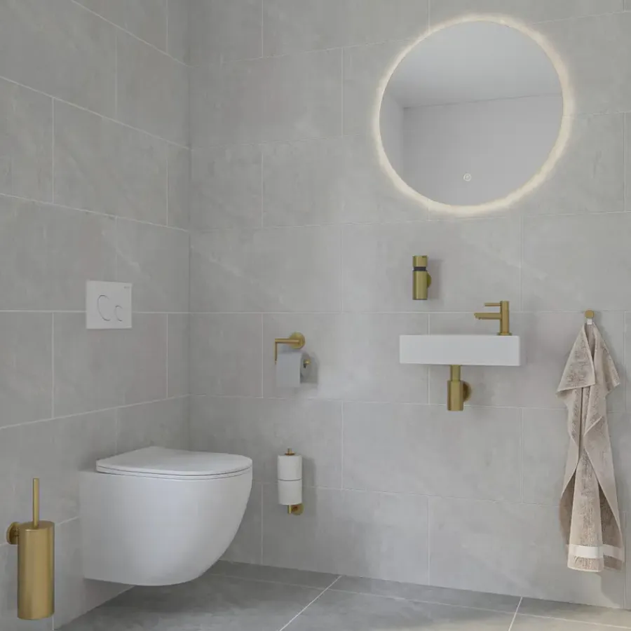 Marho Toiletrolhouder Luxor zonder klep geborsteld messing