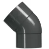 Martens bocht 45° PVC antraciet verjongd 80x80 mm