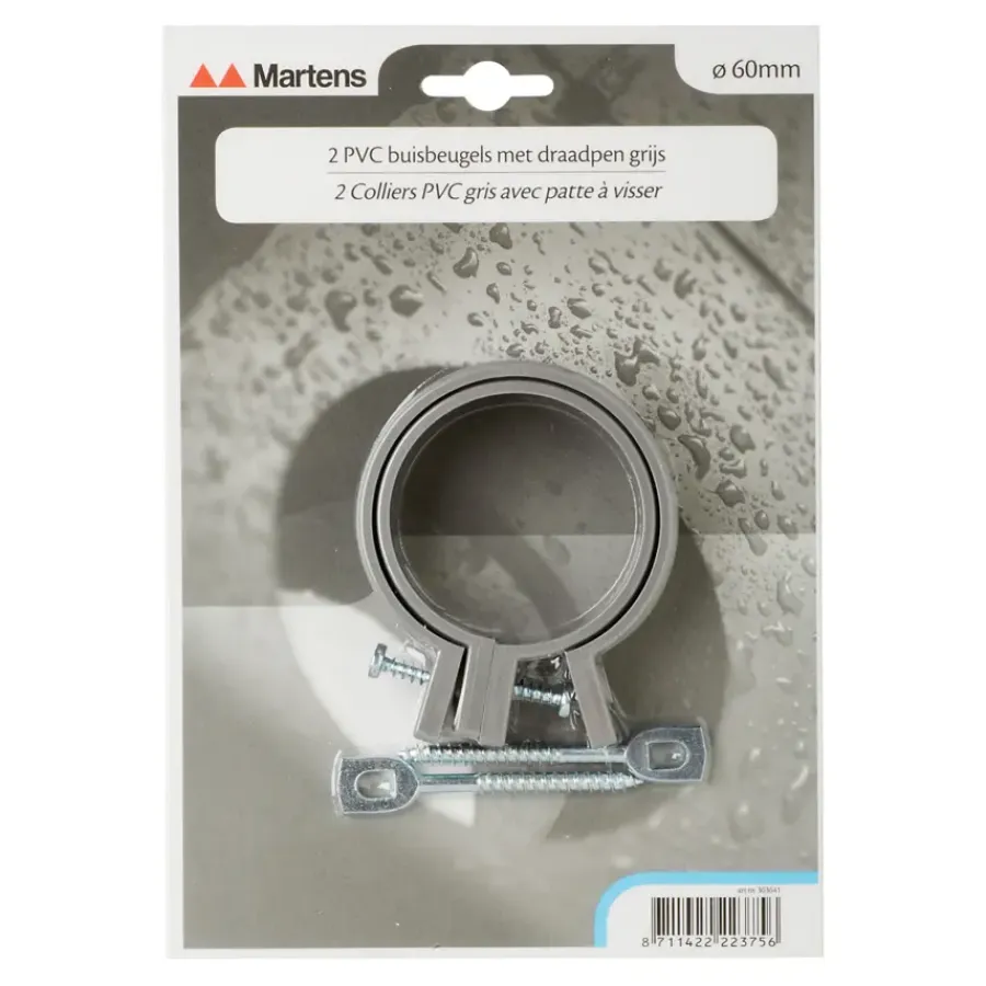 Martens ophangbeugel met pen 60 mm grijs 2 stuks