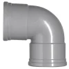 Martens PVC bocht 90° grijs 2x manchet 125 mm