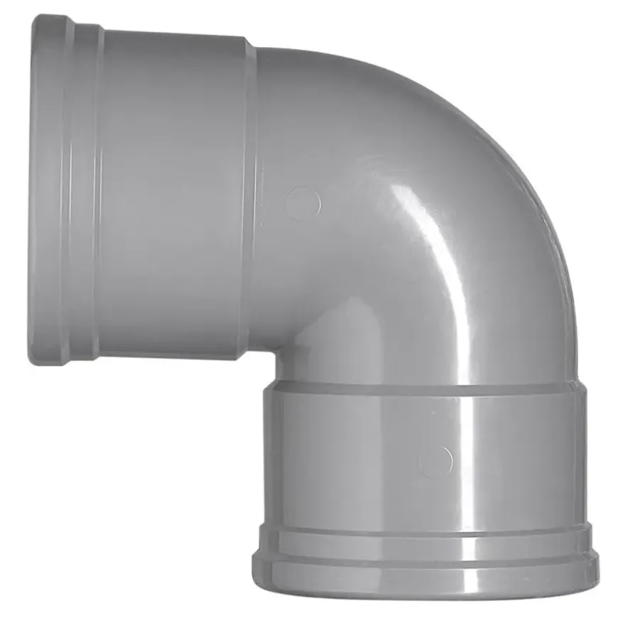 Martens PVC bocht 90° grijs 2x manchet 110 mm