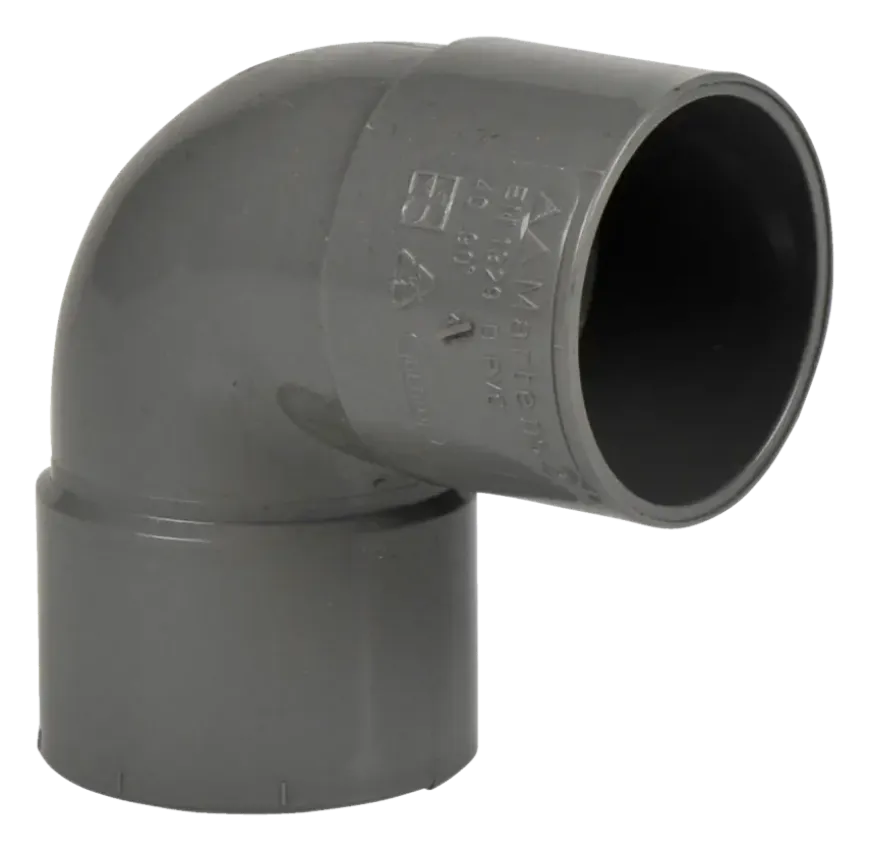 Martens PVC bocht 90° grijs 2x mof 40 mm