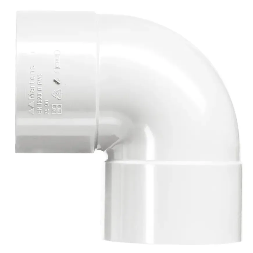 Martens PVC bocht 90° wit 2x mof 40 mm