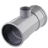 Martens T-stuk 90° PVC grijs 2x schuifmof 1x lijmverbinding 110x50x110 mm