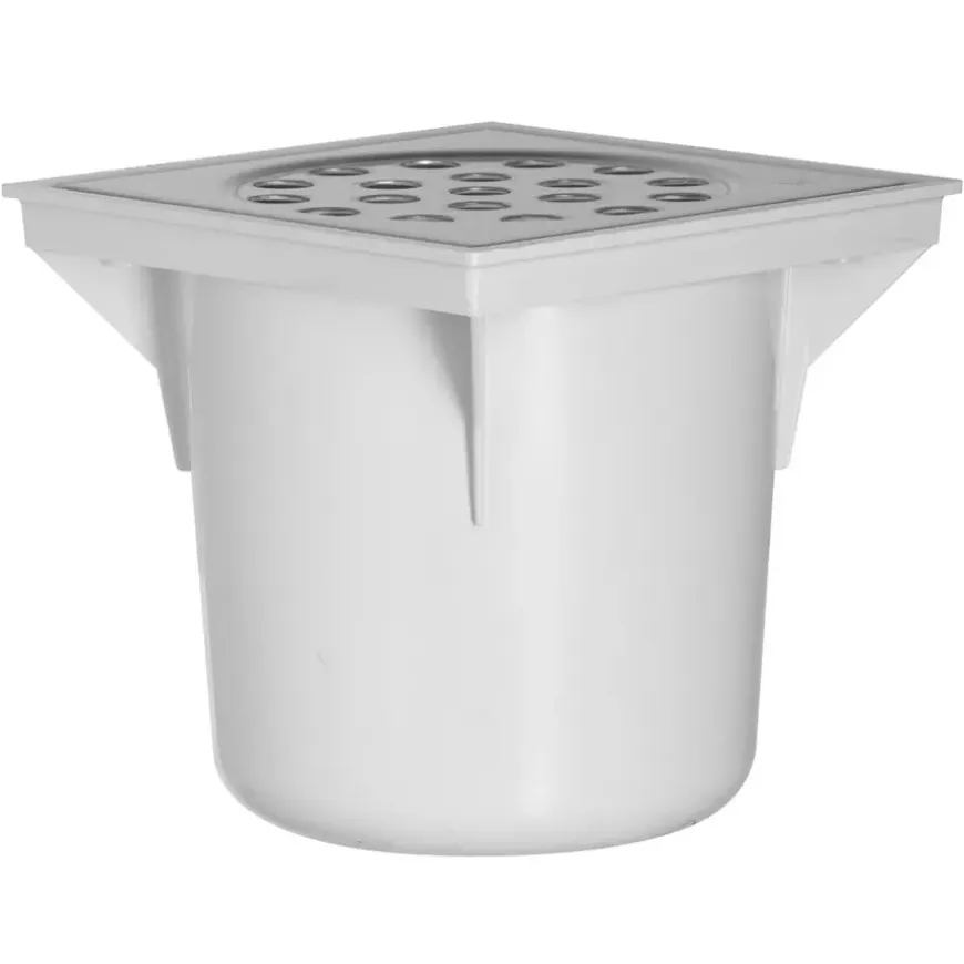 Martens Vloerput met Onderuitlaat 20 x 20 cm met RVS Deksel