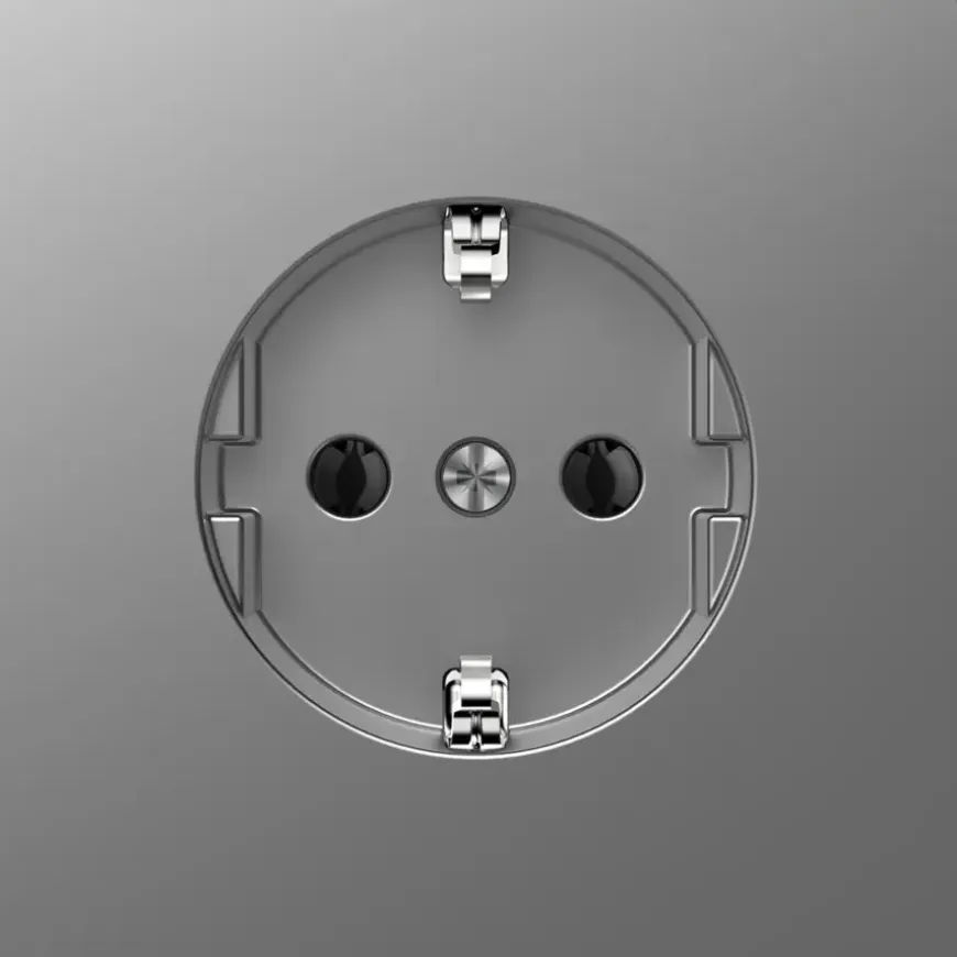 Merten D-Life Inbouw Stopcontact Enkel RA RVS