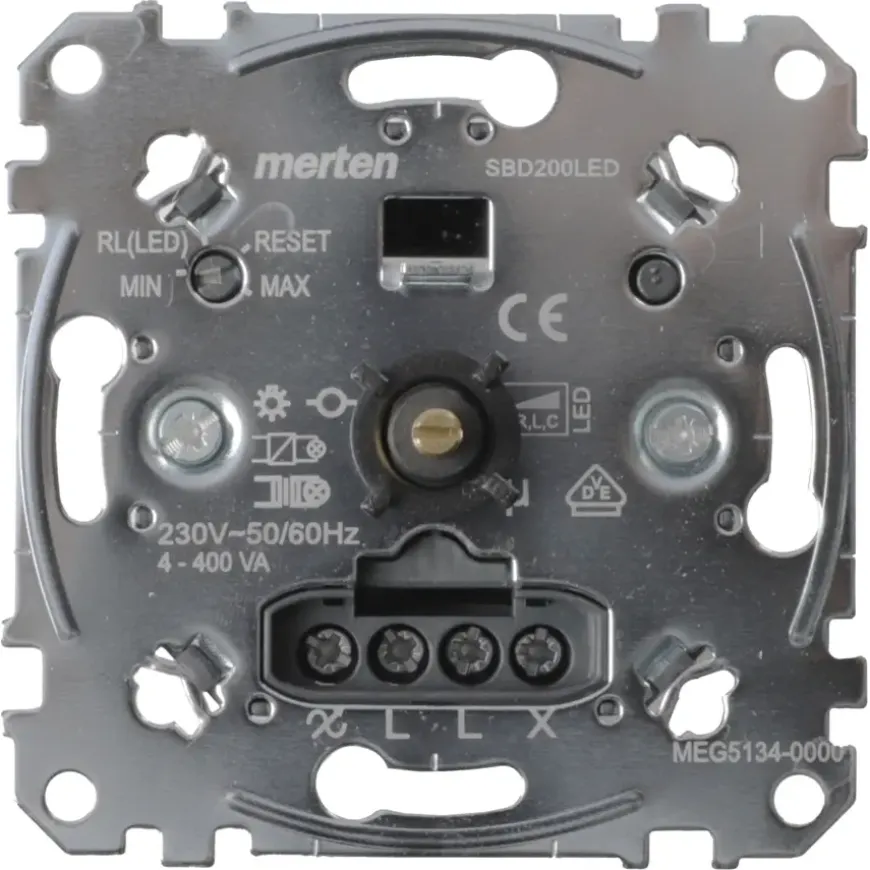 Merten inbouw dimmer led/gloei/halogeen 4-400 watt