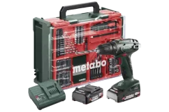 Metabo 18V accuboormachine BS18 incl. 2 accu's 2.0Ah + lader en accessoire-set in koffer